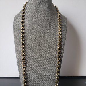 Vintage Long Gold Tone with Black Beads